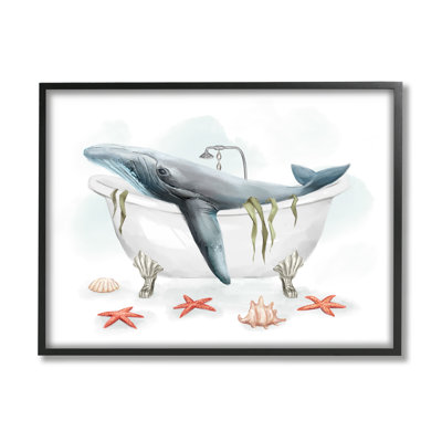 " Whale In Nautical Tub Seafoam Starfish Shells " by Ziwei Li