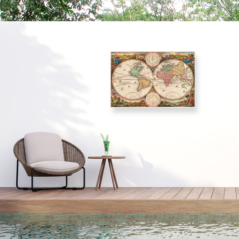 Marcus Jules, carte du monde en plein air, toile, H 12 po x l 19 po
