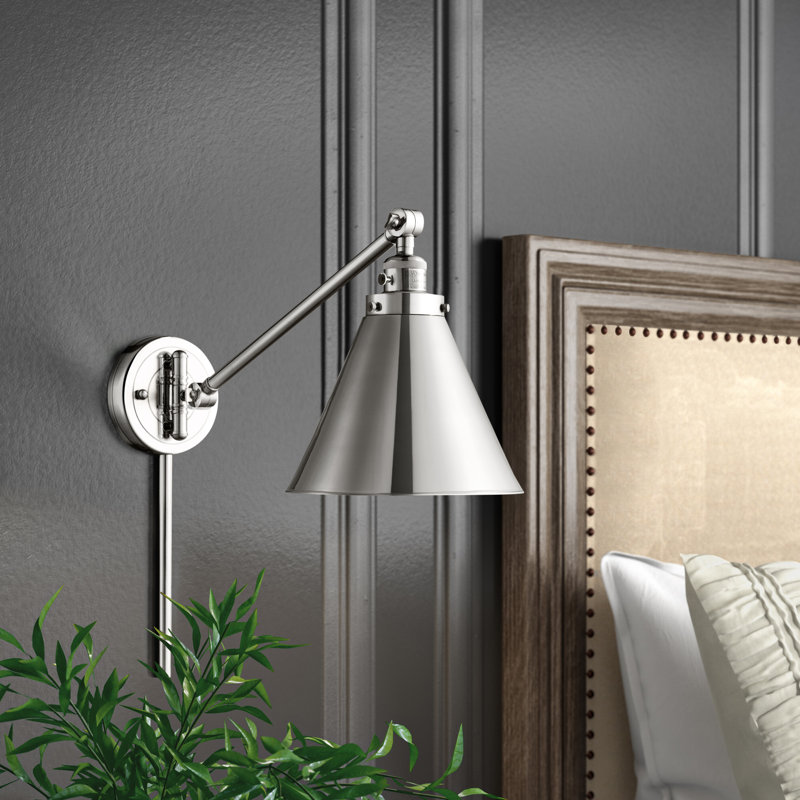 Lampe pivotante à 1 lumière à intensité variable Donovan, DEL, Nickel poli