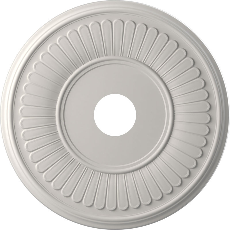 Médaillon de plafond Berkshire en PVC thermoformé, Blanc fleur satiné UltraCover, H 10 po x l 10 po x P 0,75 po
