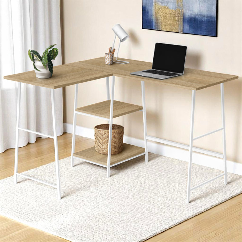 Bureau d'ordinateur Elegant Modern Modern Finish Natural