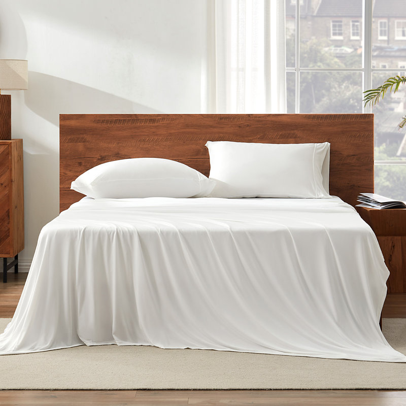 Solid Jersey Knit Sheet Set, Queen Sheet Set with  4 additional pieces, White
