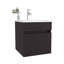 Meuble-lavabo mural moderne avec lavabo intégré, finition en wengé de 18 pouces, panneau de particules, rangement pour une petite salle de bain