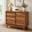 Commode double 6 tiroirs - détail biseauté Maximisez votre chambre à coucher brune