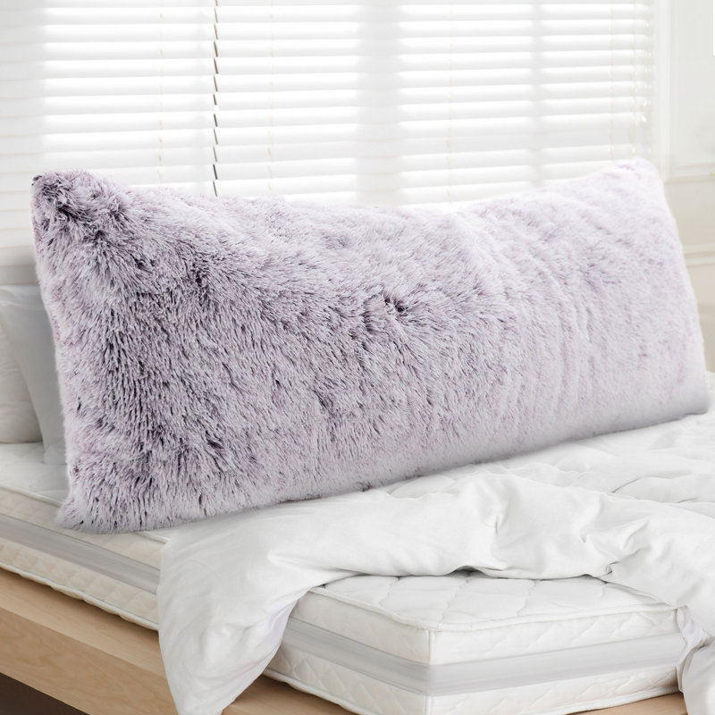 20" X 54"Long Hair Shaggy Body Pillow, Purple