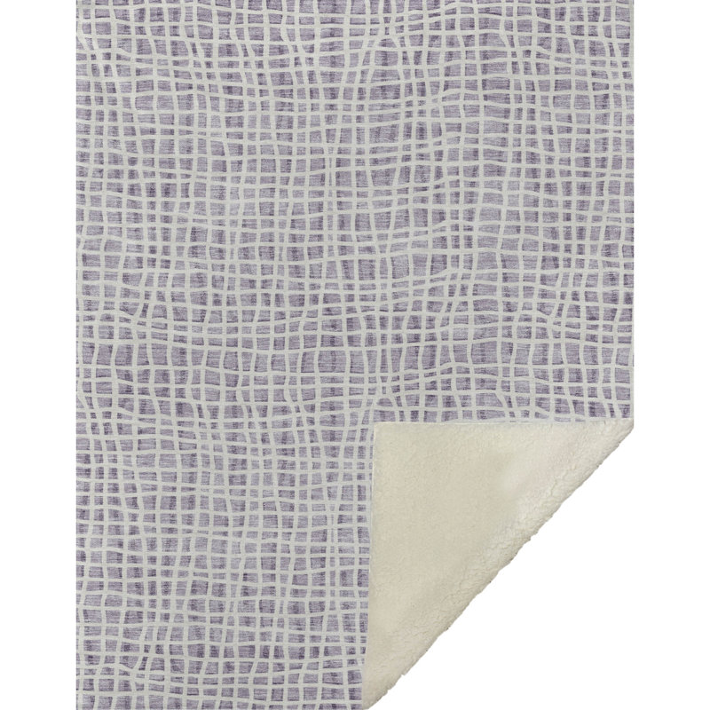 Jeté à rayures Addison Sherpa ASB729, Lilas