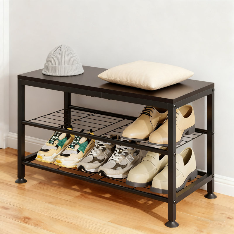 Étagère à chaussures à 3 niveaux pour vestibule, petit rangement pour chaussures peu encombrant avec capacité de 286 lb, étagère à chaussures pour le couloir de la porte d'entrée