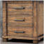Table de chevet rustique en bois massif récupéré à trois tiroirs Rustic (ancien sku: WF298401AAD)