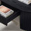Table basse ovale en bois avec tiroir - Mid-Century moderne