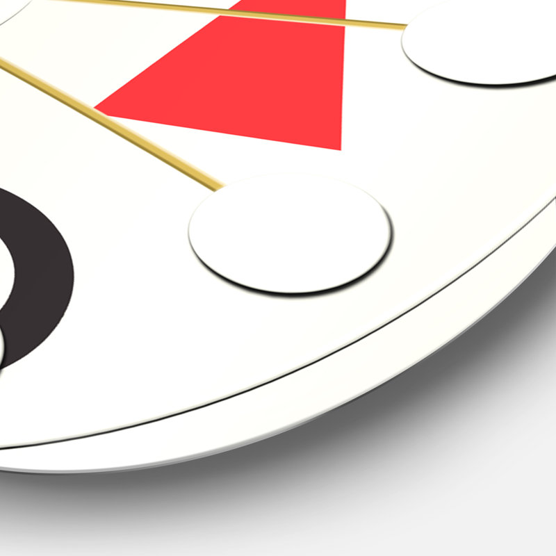 Triangulaire rétro Design III - horloge murale Mid-Century moderne, Surdimensionné