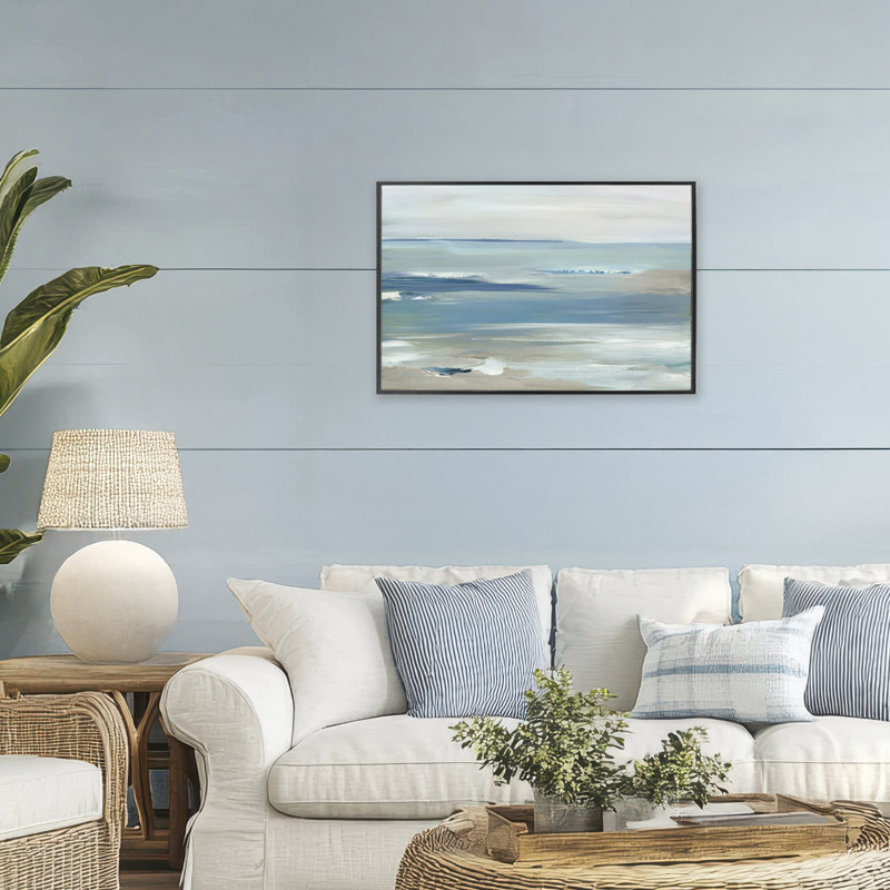 Giclée encadrée Océan, par Lera, H 20 po x l 30 po, Giclée encadrée noir minuit