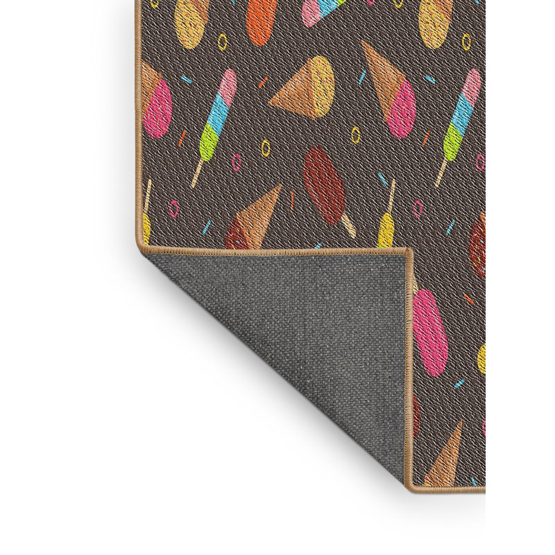 Tissé à la machine à partir de laine et de polyester brun/rose Tapis décoratif, Rectangle 2 pi x 4 pi