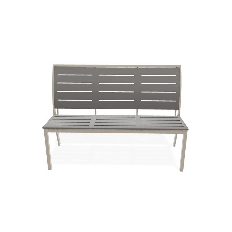 Banc de parc empilable aluminium Bazza, Désert texturé, Gris chaud PY0