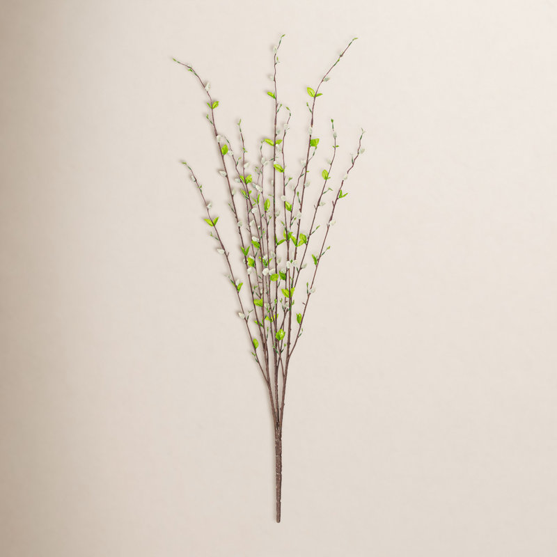 36" Artificial Gray Pussy Willow Bush