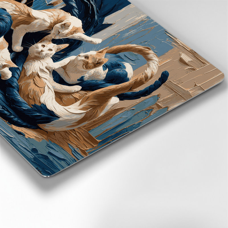 «Cats Colorpoint Shorthair», art mural en métal gris, H 11 po x l 14 po