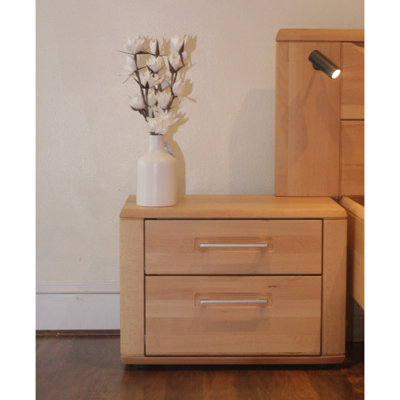 Premium European-Crafted Beech Wood Bedside Tables Set Of 2 With Natural Oil Finish