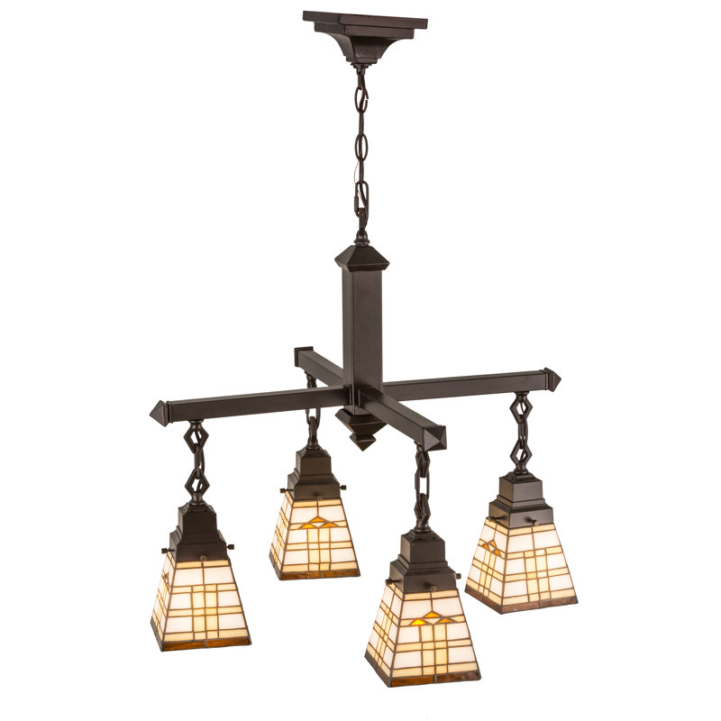 Lustre classique/traditionnel ombré 4 lumières mission Arrowhead