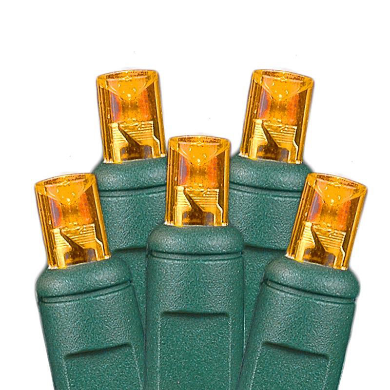 Ensemble de lumières de Noël à DEL de qualité commerciale The Aisle®, 4 pi x 6 pi, jaune, fil vert, 100 lumières, Orangé