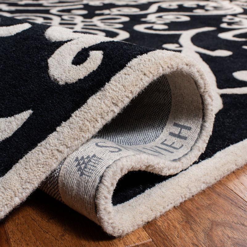 Tapis noir en laine touffeté à la main Westmanland, Rectangle 2 pi x 3 pi