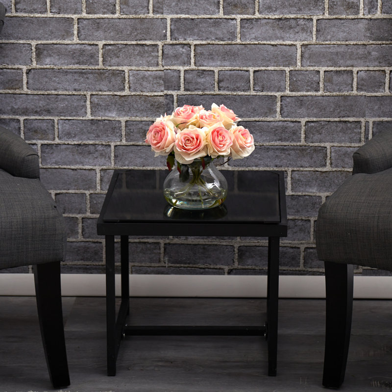 Centre de table Roses dans un vase, Rose clair