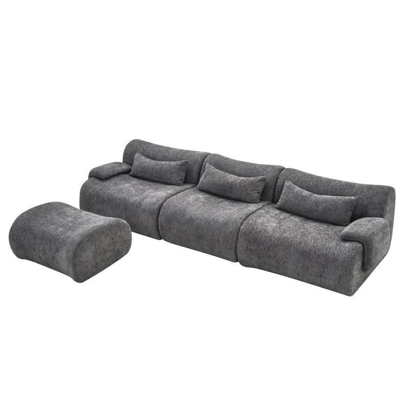 3 sièges désossés avec glissade, sans assemblage, courbés, éponge grise haute densité 32d pour salon et chambre à coucher, siège mi-moelleux, dossier coussiné