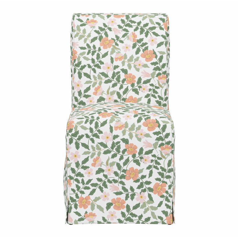 Frances Slipcover Dining Chair, Rpc Primrose Blush & Cream Linen
