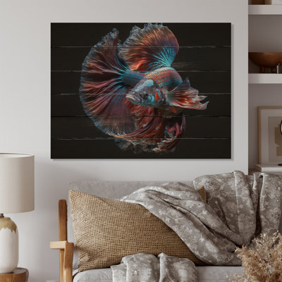Wataga Magnificent Bettafish in Shades of Blue and Purple IV - Print