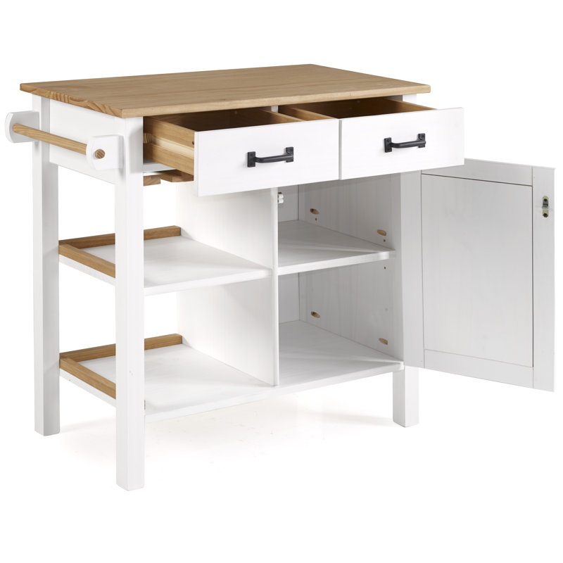 Jordao Island - Versatile Kitchen Island with Extra Counter Space and Storage for Small Spaces by Longshore Tides