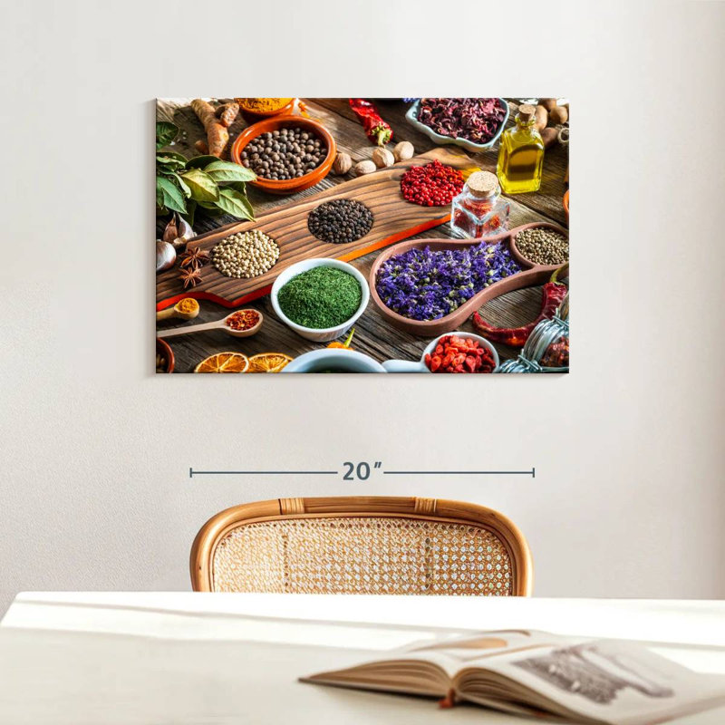 Yarlin Rustic Kitchen Herbs And Spices, 16" H x 24" W