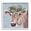 Charmante vache champêtre, couronne florale par Michele Norman - impression d'art graphique-810304121-810304122