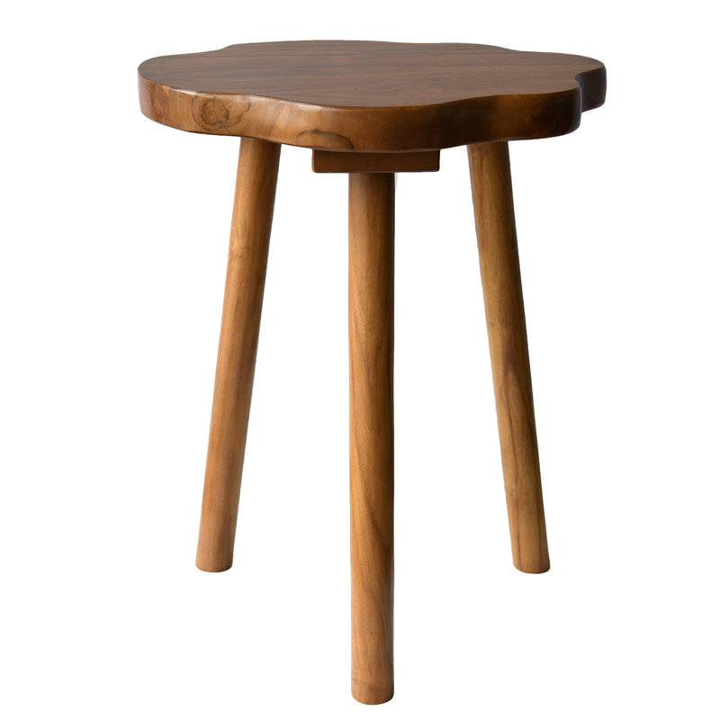 Natural Teak Live Edge End Table