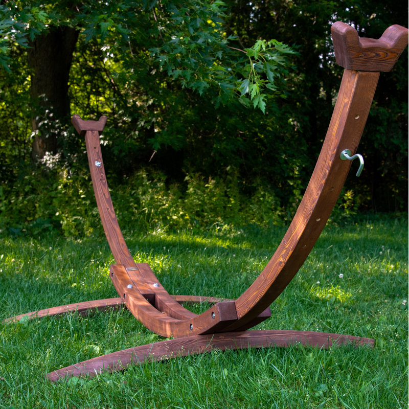 Derick Wood Standard Hammock Stand, 104cm H x 119cm W x 305cm D, Oak