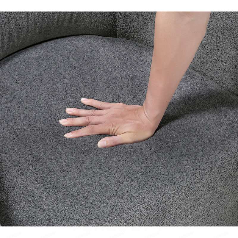 Fauteuil pivotant d'appoint en microfibre rembourré pour un confort optimal, mobilier moderne pour la maison, 1 pièce, style baril