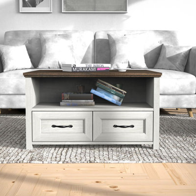 Square Storage Coffee Table With 4 Drawers