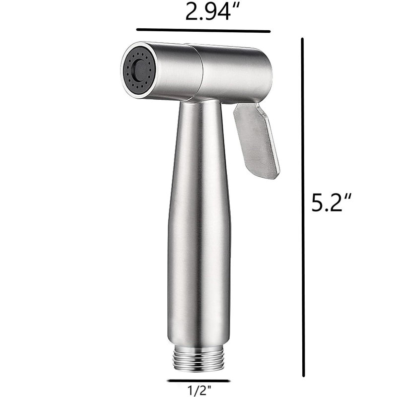 Elongated Hand Held Bidet with Faucet