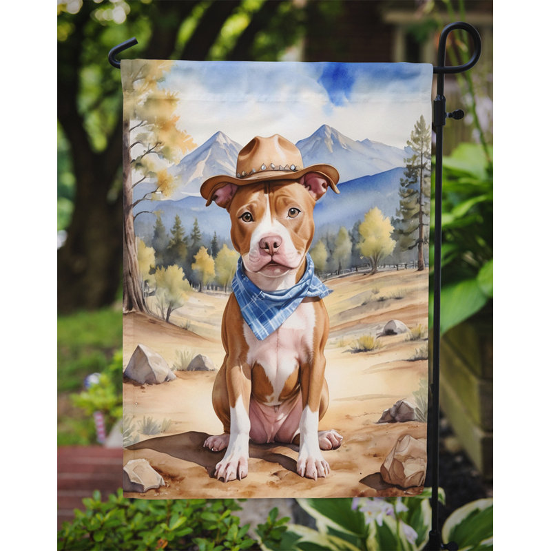 Drapeau Cowboy Welcome Garden, Bull-terrier brun
