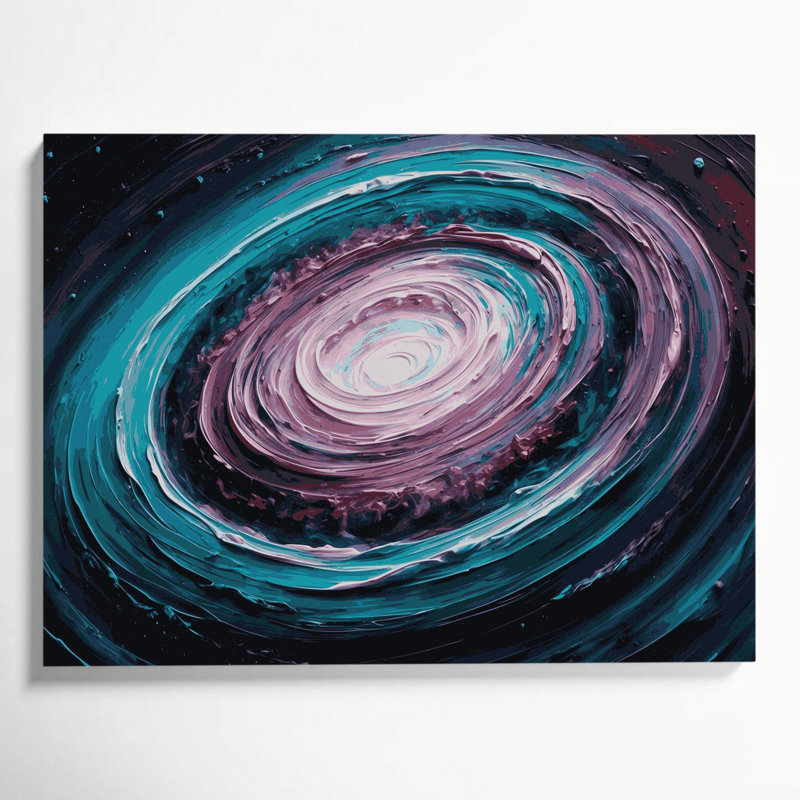 «Space Ring», art mural gris sur toile
