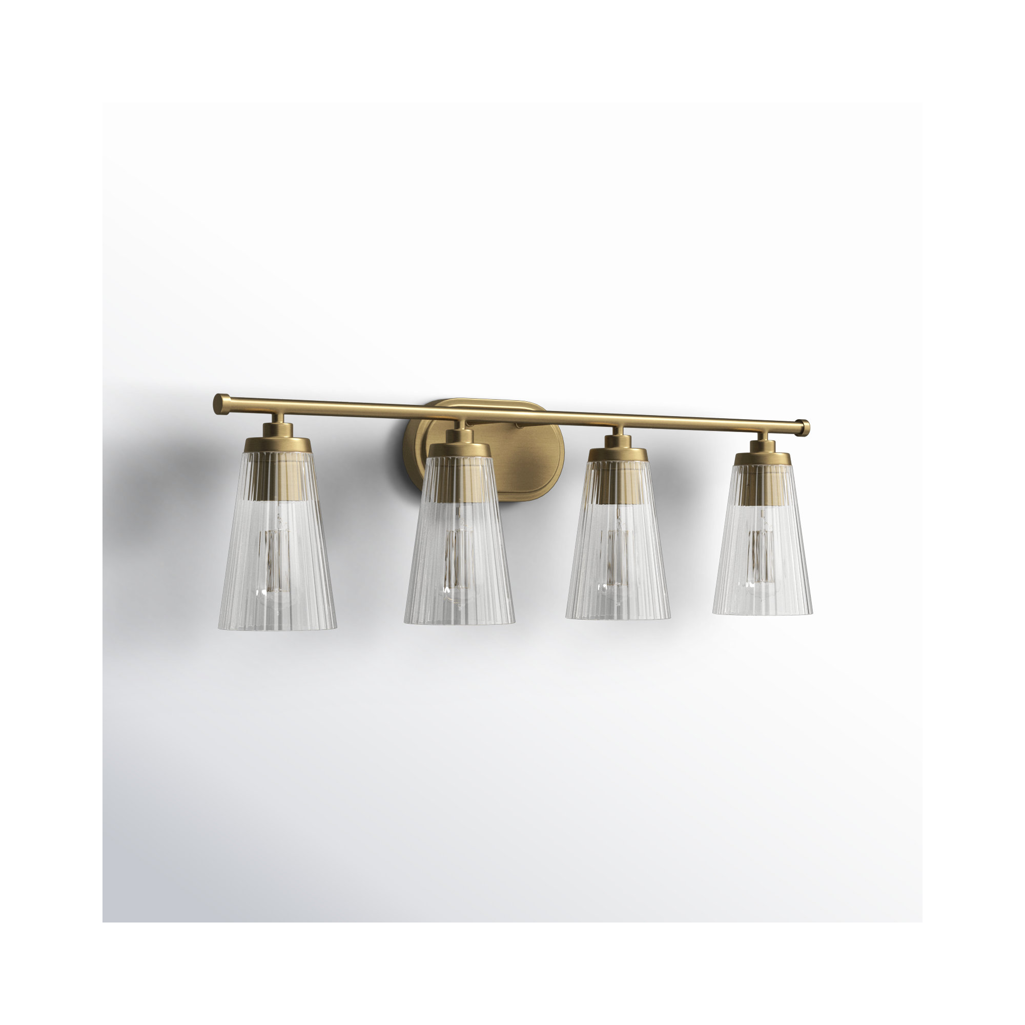 Jeanie 4 Light Ribbed Dimmable Bath Sconce, Brass