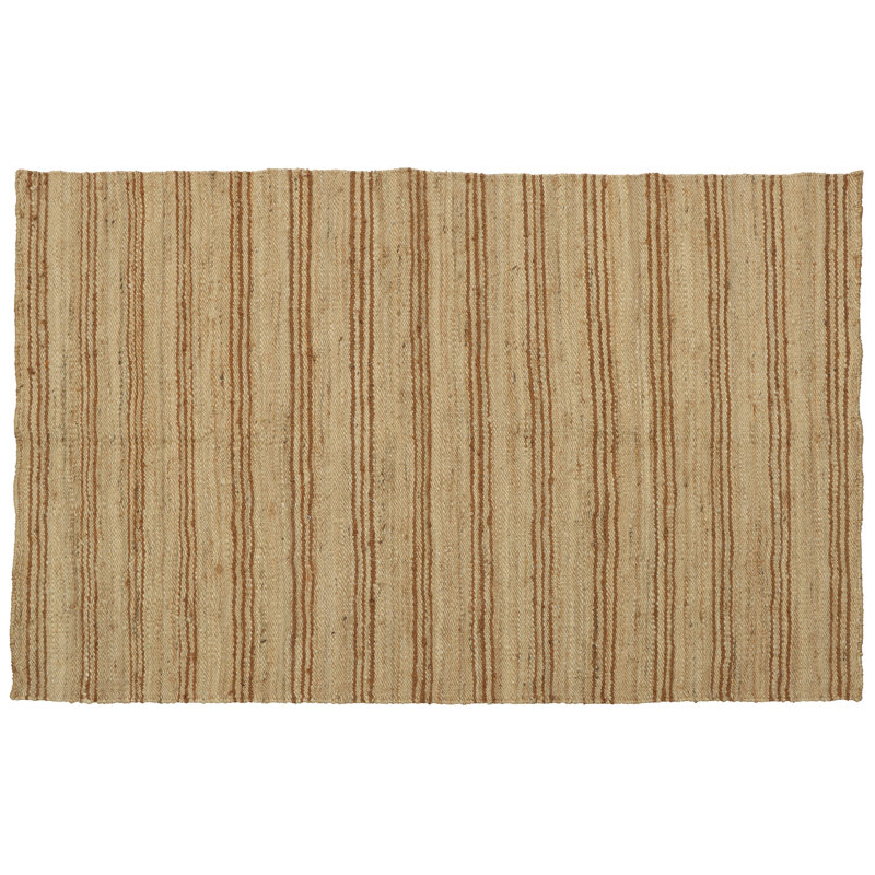Aurbree Striped Jute and Hemp Kilim Rug, Rectangle 5' x 7'