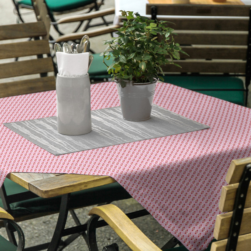 Festive Hol Tablecloth, 58" L x 58" W, Green/Maroon