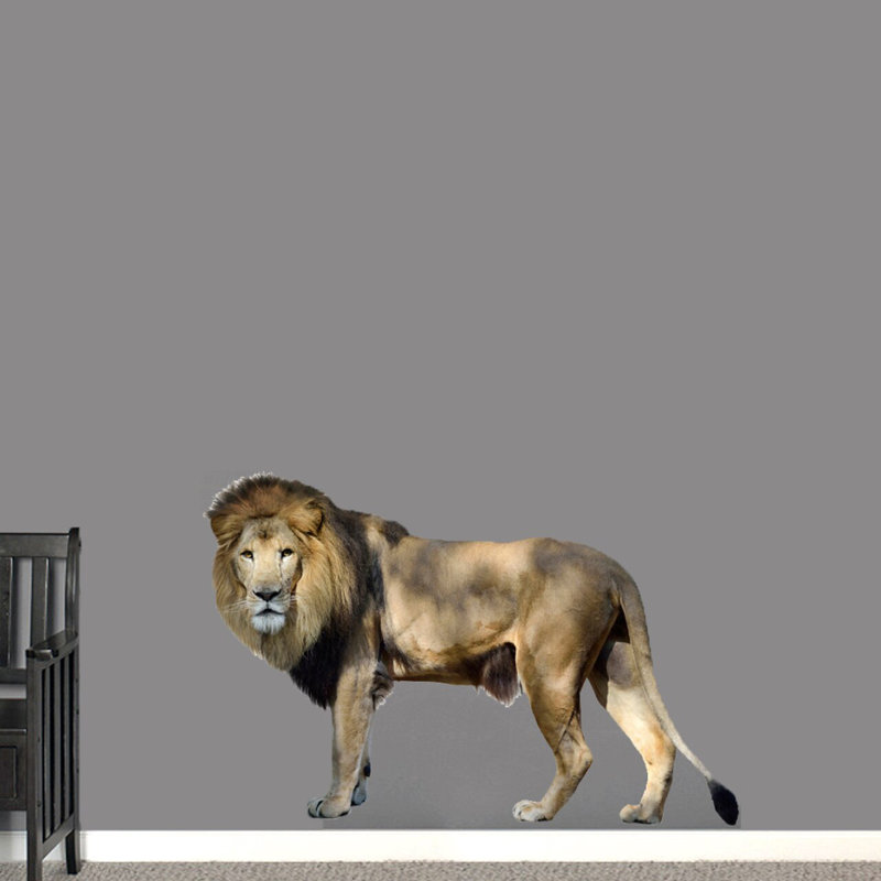 Décalcomanie murale lion real life, H 32 po x l 48 po