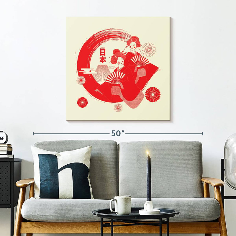 Enseigne de voyage Leisha au Japon, H 30 po x l 30 po