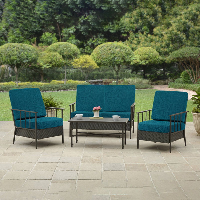 Housses de coussin d'extérieur imperméables et extensibles, Bleu