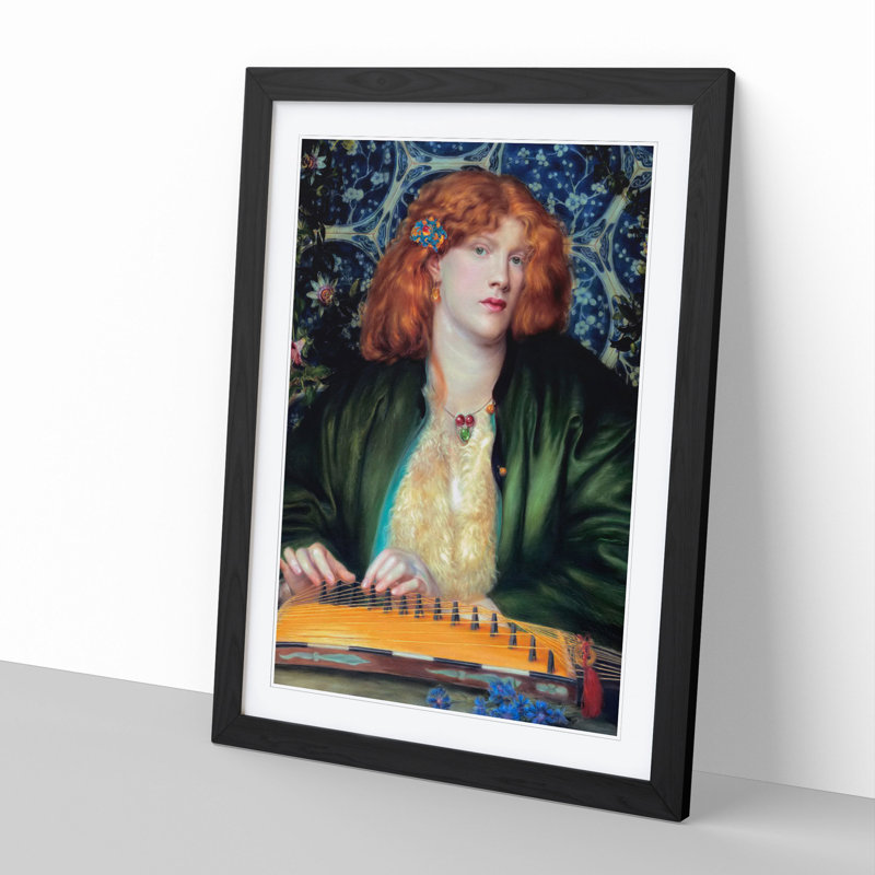 The Blue Bower by Dante Gabriel Rossetti - Picture Frame Painting, 36cm H x 27cm W x 2cm D, Black Framed