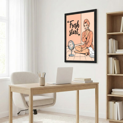 Tableau sur toile « Femme avec serviette et miroir » (1 pièce)