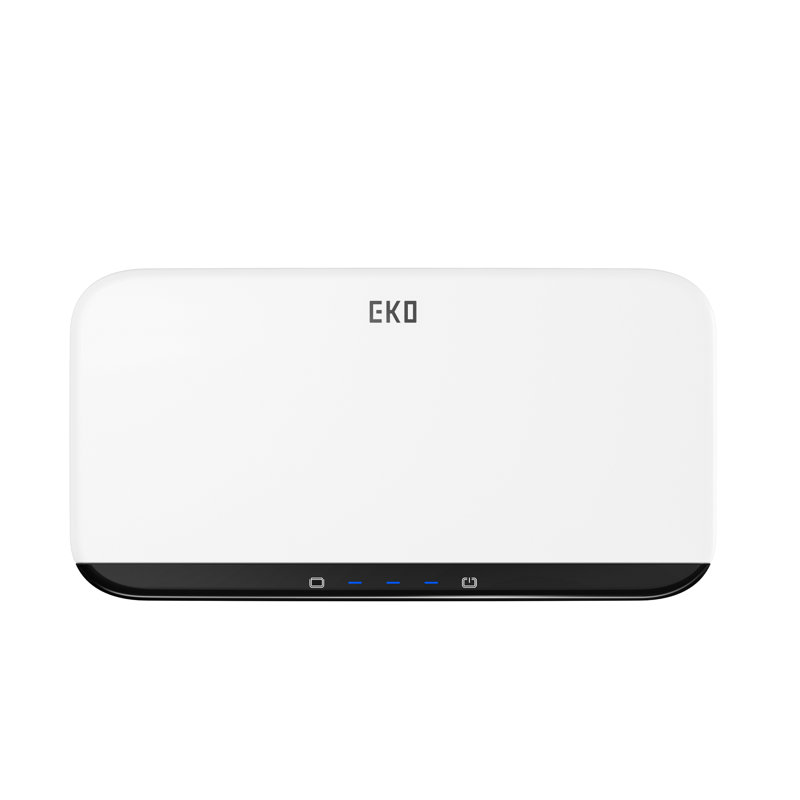 Poubelle à capteur de mouvement EKO Brio, 10L en blanc, compacte, poubelle résistante aux empreintes digitales pour une élimination sans effort des déchets