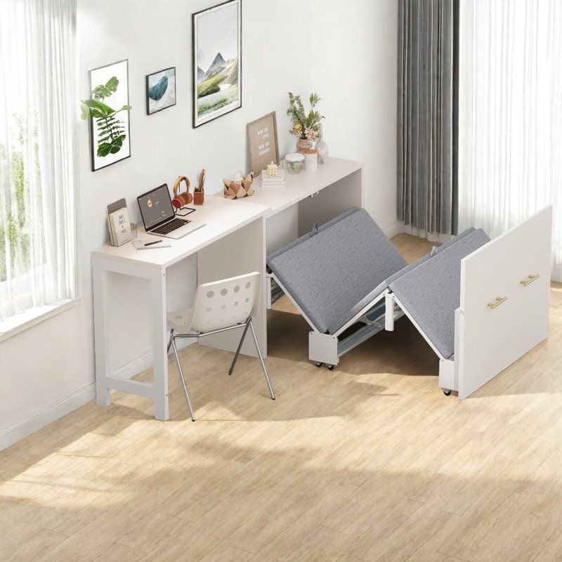 Space-saving Murphy Beds, White Mdf Modern Design, Compact Guest Solution