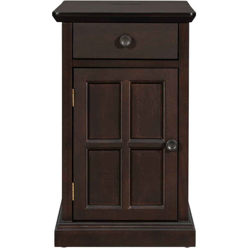 Table de salon antique avec porte-gobelets et rangement, Antique Espresso