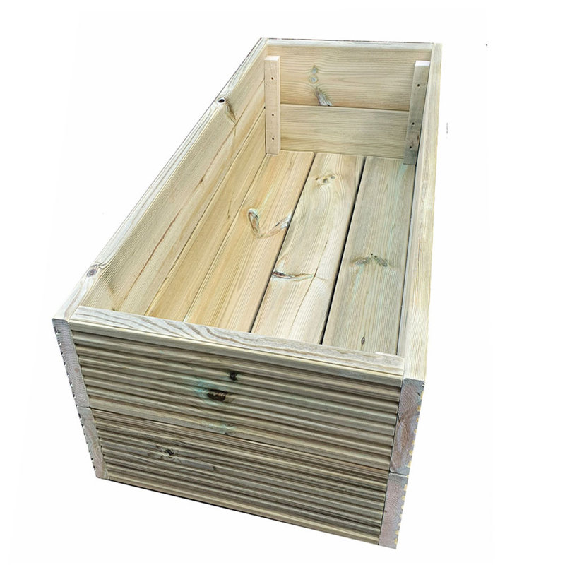 Bueno Handmade Wood Planter Box, 32cm H x 180cm W x 49cm D