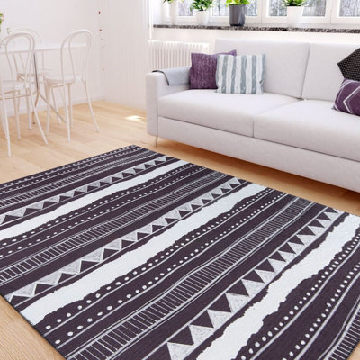 Luxurious Machine Washable Area Rug, 4.9 x 7.5 Feet, 100% Polyester, 1850 g/m², Pile Height: 0.2 inches | Eco-Friendly Recycled Poly Cotton Backing | Perfect for Living Room & Bedroom, Soft and Durable Design